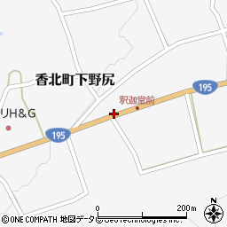 高知県香美市香北町下野尻周辺の地図