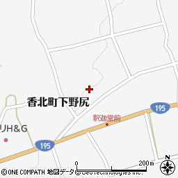 高知県香美市香北町下野尻281-1周辺の地図