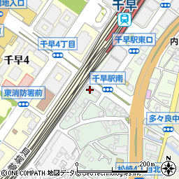 トヨタレンタリース博多千早駅前店周辺の地図