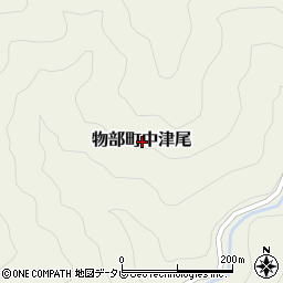 高知県香美市物部町中津尾周辺の地図