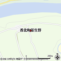 高知県香美市香北町韮生野周辺の地図