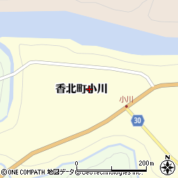 高知県香美市香北町小川周辺の地図