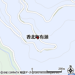 高知県香美市香北町有瀬周辺の地図