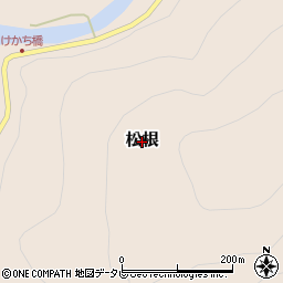 和歌山県古座川町（東牟婁郡）松根周辺の地図
