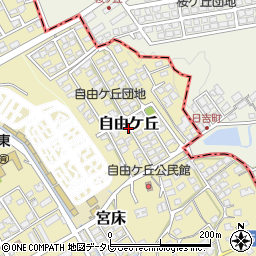 福岡県田川郡糸田町自由ケ丘周辺の地図