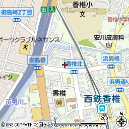 福岡中央銀行香椎支店周辺の地図
