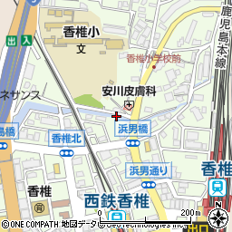 福岡県福岡市東区香椎駅前周辺の地図