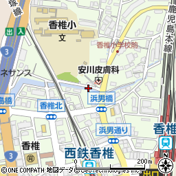 福岡県福岡市東区香椎駅前周辺の地図