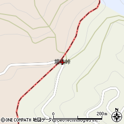 境柱峠周辺の地図