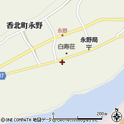 香美市　永野土地改良区周辺の地図