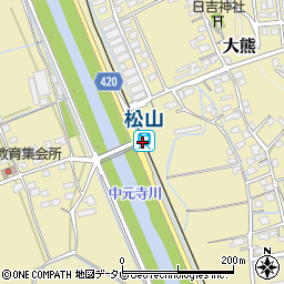 松山駅周辺の地図