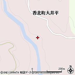 高知県香美市香北町大井平周辺の地図