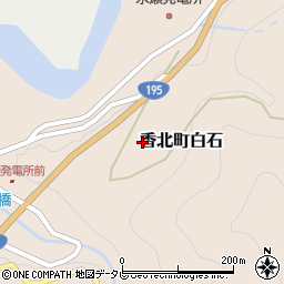 高知県香美市香北町白石周辺の地図