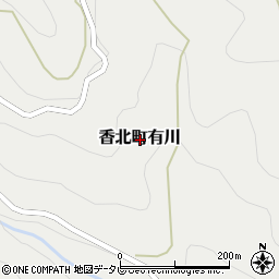 高知県香美市香北町有川周辺の地図
