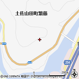 高知県香美市土佐山田町繁藤周辺の地図