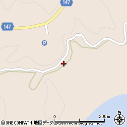 徳島県牟岐町（海部郡）灘（上浜辺）周辺の地図