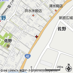 新宮佐野郵便局周辺の地図