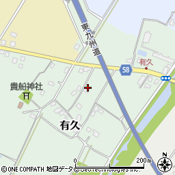 福岡県京都郡みやこ町有久周辺の地図