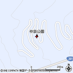 仲哀公園周辺の地図