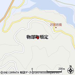 高知県香美市物部町頓定周辺の地図