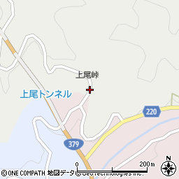 上尾峠周辺の地図