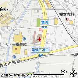日本郵便和白郵便局周辺の地図