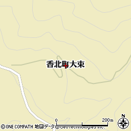 高知県香美市香北町大束周辺の地図