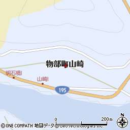 高知県香美市物部町山崎周辺の地図