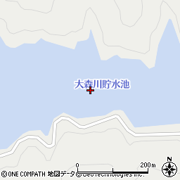 大森川貯水池周辺の地図