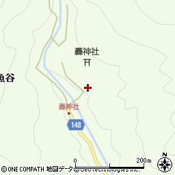 徳島県海陽町（海部郡）平井（王余魚谷）周辺の地図