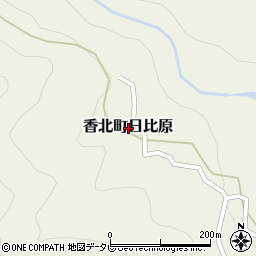 高知県香美市香北町日比原周辺の地図