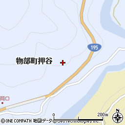 高知県香美市物部町押谷周辺の地図