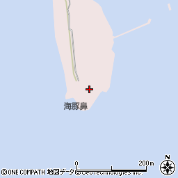 海豚埼灯台周辺の地図