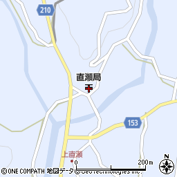 直瀬郵便局周辺の地図