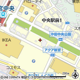 福岡県糟屋郡新宮町中央駅前周辺の地図