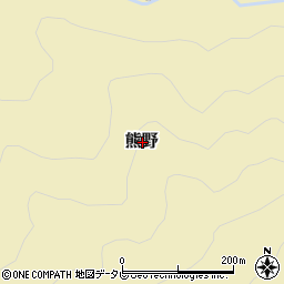 和歌山県田辺市熊野周辺の地図