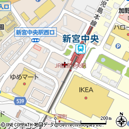 トラスト新宮中央駅前周辺の地図