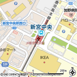 新宮中央駅周辺の地図