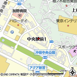 福岡県糟屋郡新宮町中央駅前1丁目周辺の地図