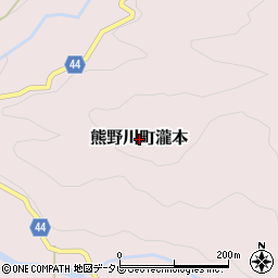 和歌山県新宮市熊野川町瀧本周辺の地図