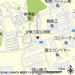 中泉三区公民館周辺の地図