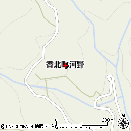 高知県香美市香北町河野周辺の地図