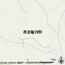 高知県香美市香北町河野周辺の地図