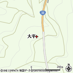 愛媛県伊予郡砥部町大平周辺の地図