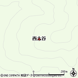 和歌山県田辺市西大谷周辺の地図
