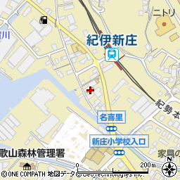 田辺新庄郵便局周辺の地図