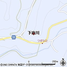 愛媛県伊予市下唐川周辺の地図