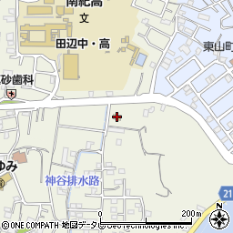 ファミリーマート田辺文里店周辺の地図