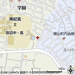 和歌山県田辺市学園3周辺の地図