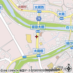 所田温泉入口周辺の地図